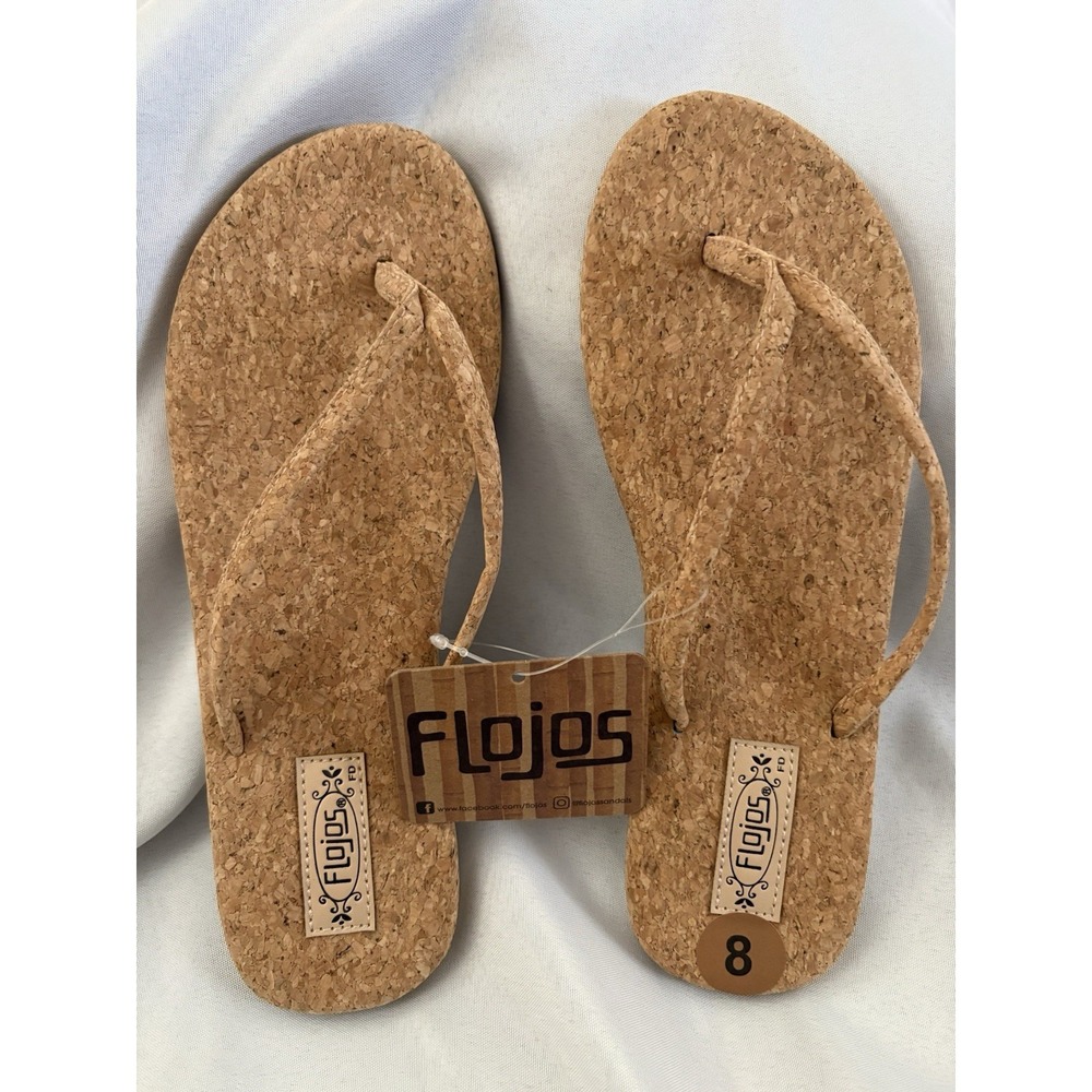 New Womens Flojos Fiesta Brown Flip Flops Women's Size 8 Flojos Tan Flip Flops